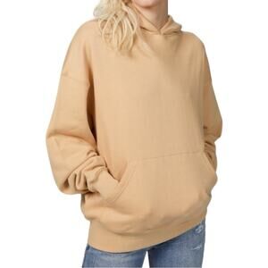 WEWOREWHAT NWT Oversized Cotton Hoodie Tan Retail 110.00 Size Small